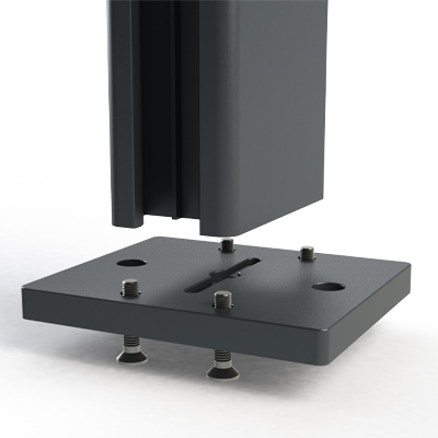 Schéma platine et vis pour brise vue aluminium
