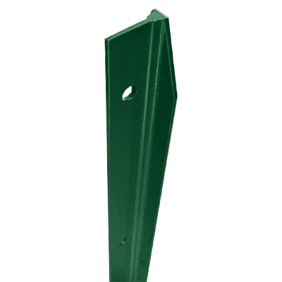 Poteau en T vert pour la pose de grillage en rouleaux
