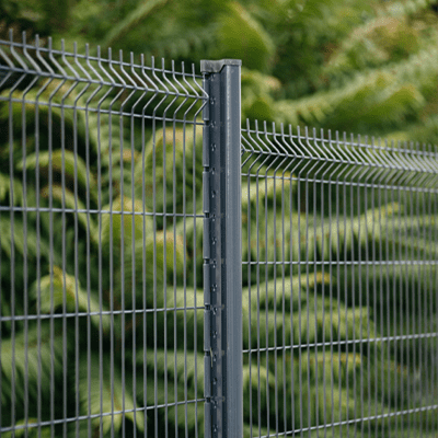 Panneau clôture rigide Ritmo gris à mailles rectangulaires