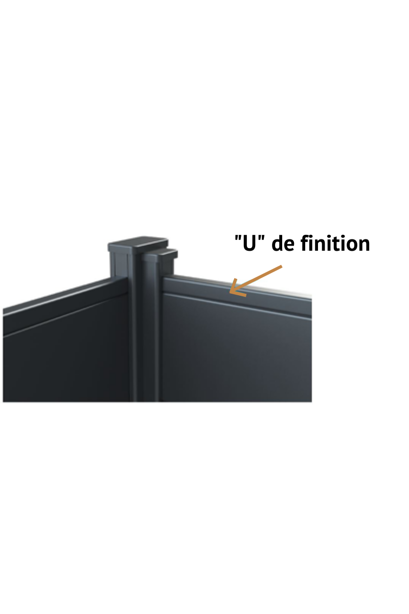 Profil de finition alu pour clôture aluminium