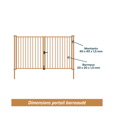 Dimensions portail barreaudé