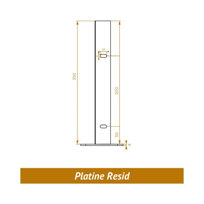 platine panneau poteau resid