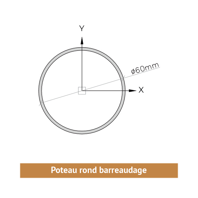 Poteau rond barreaudage dimensions