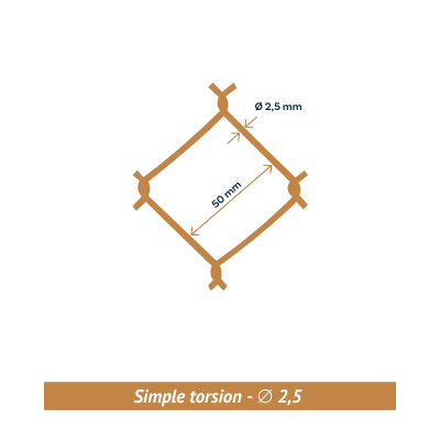 Schéma Grillage Simple Torsion ⌀2,5