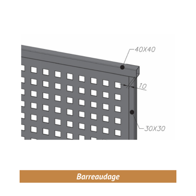 Schéma barreaudage métallique Nove