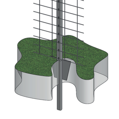 schéma embase pour poteau Maxiclo