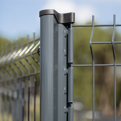 Poteau à encoche grillage rigide gris anthracite et ses panneaux